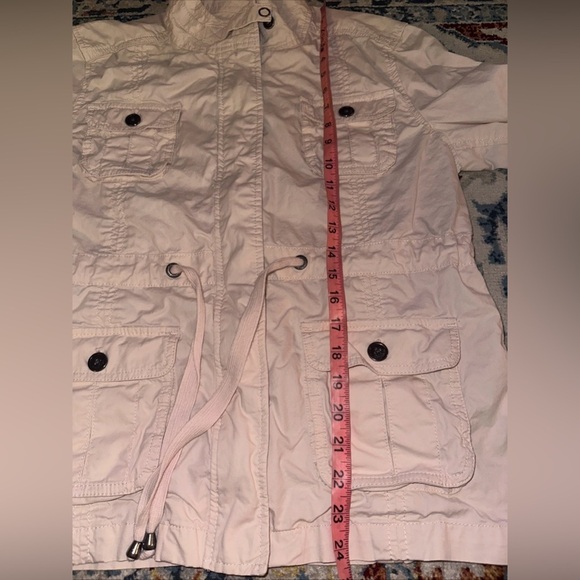 Calvin Klein Women Sz L Light pink Military Style Rolled Sleeve Utility Jacket - Picture 10 of 11
